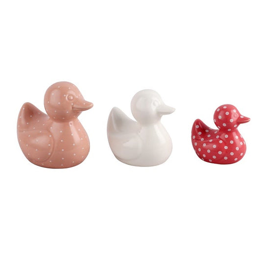 Set of 3 Ceramic Duck Ornaments