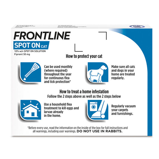 FRONTLINE Spot On Flea & Tick Treatment Cat 3ml 6 Pack