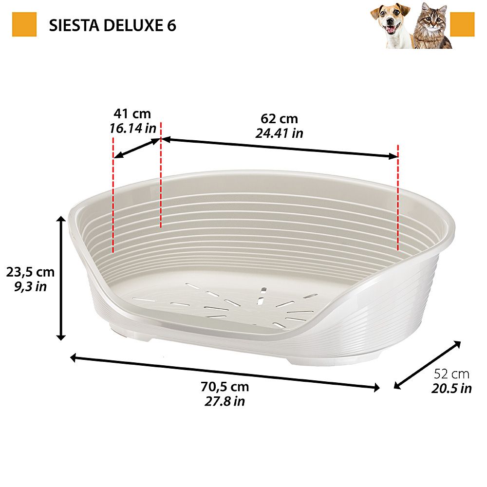 Ferplast Siesta Deluxe Plastic Pet Bed Grey