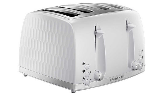 Russell Hobbs 26070 Honeycomb 4 Slice Toaster - White
