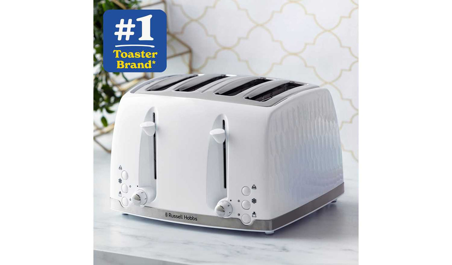 Russell Hobbs 26070 Honeycomb 4 Slice Toaster - White