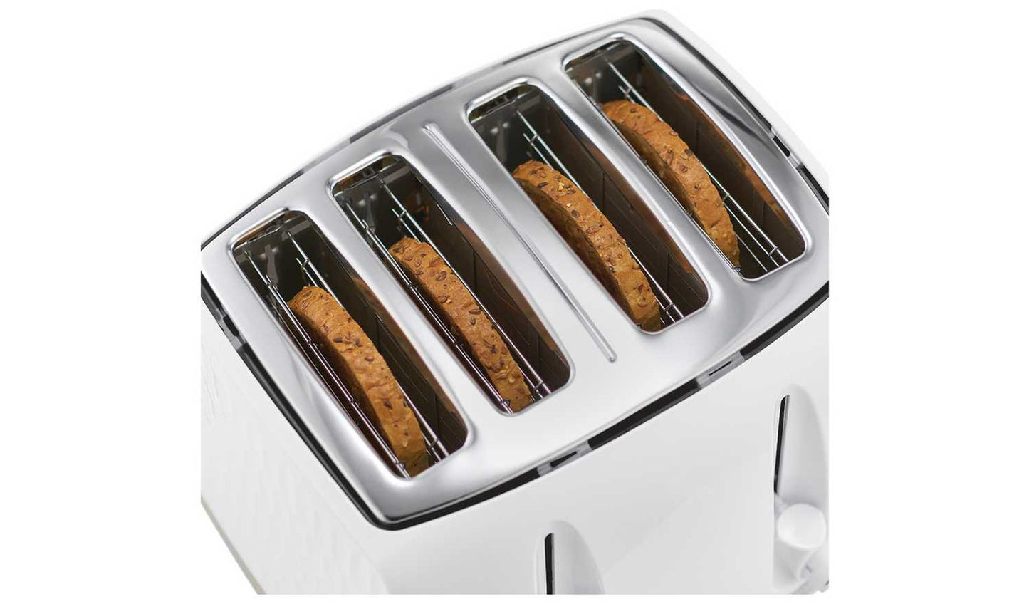 Russell Hobbs 26070 Honeycomb 4 Slice Toaster - White