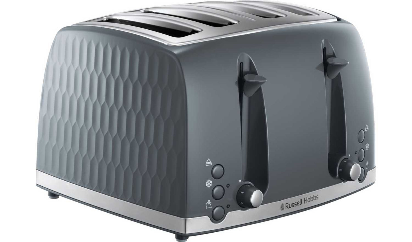 Russell Hobbs 26073 Honeycomb 4 Slice Toaster - Grey