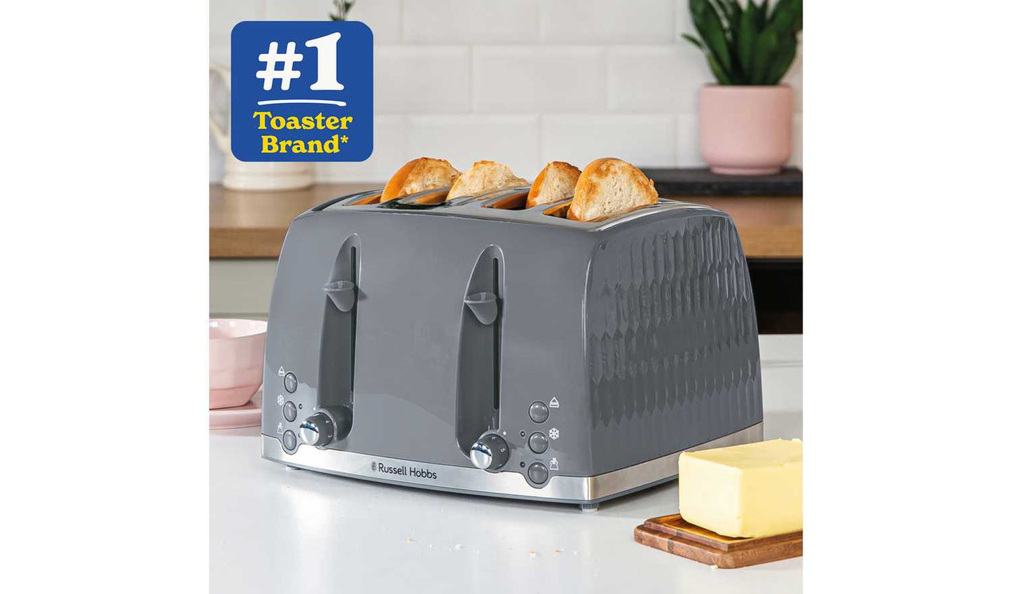 Russell Hobbs 26073 Honeycomb 4 Slice Toaster - Grey