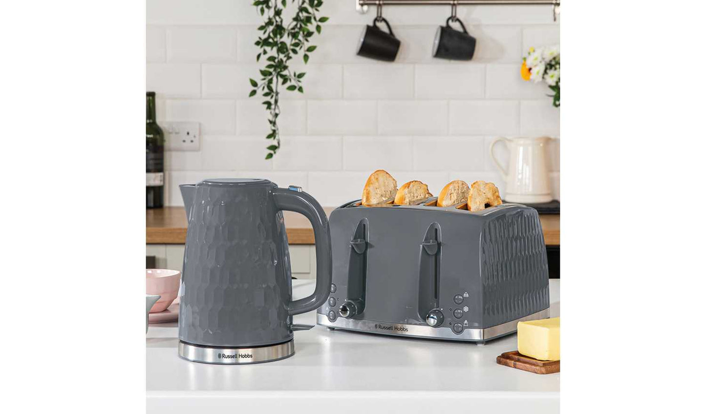 Russell Hobbs 26073 Honeycomb 4 Slice Toaster - Grey