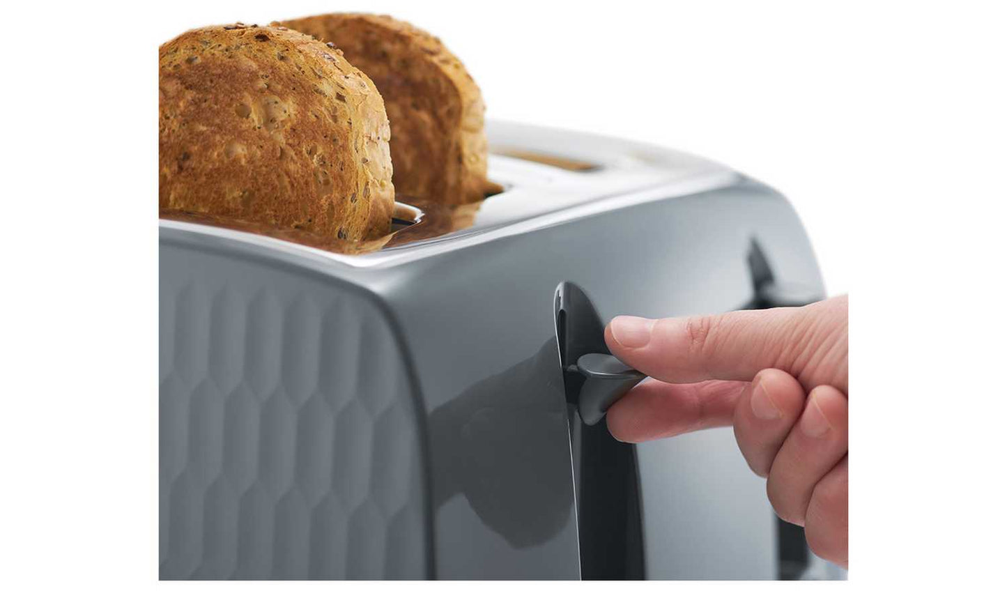 Russell Hobbs 26073 Honeycomb 4 Slice Toaster - Grey