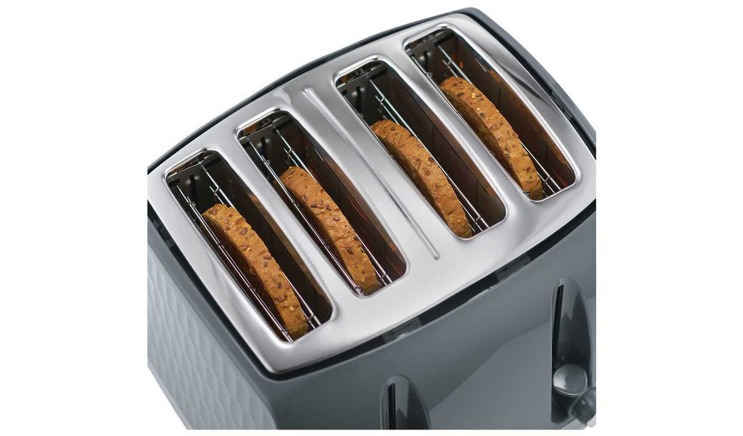 Russell Hobbs 26073 Honeycomb 4 Slice Toaster - Grey