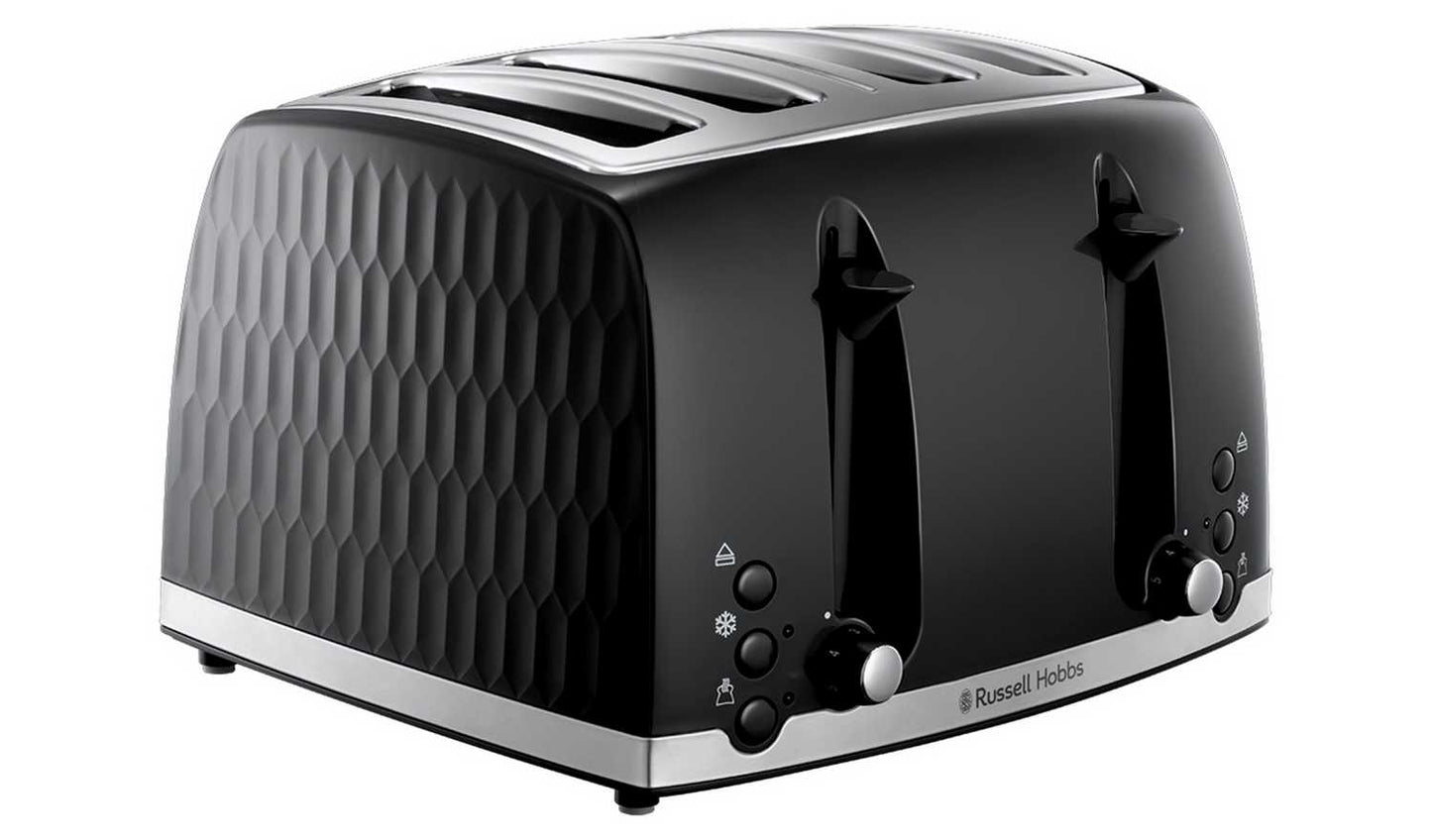 Russell Hobbs 26071 Honeycomb 4 Slice Toaster - Black