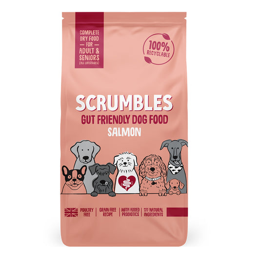 Scrumbles Complete Dry Adult and Senior Dog Food Salmon