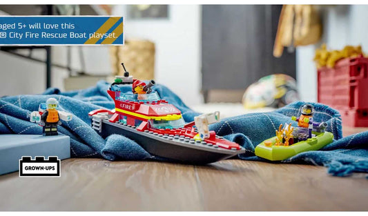 LEGO City Fire Rescue Boat Toy, Floats on Water Set 60373