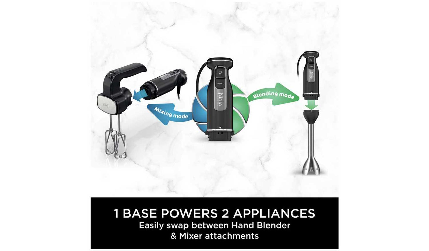 Ninja Foodi CI090UK 2-in-1 Hand Blender & Mixer - Black