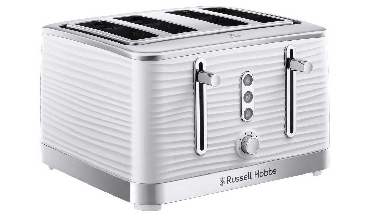 Russell Hobbs Inspire 4 Slice White Plastic Toaster 24380