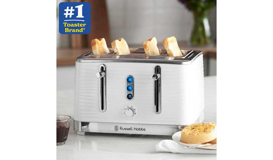 Russell Hobbs Inspire 4 Slice White Plastic Toaster 24380