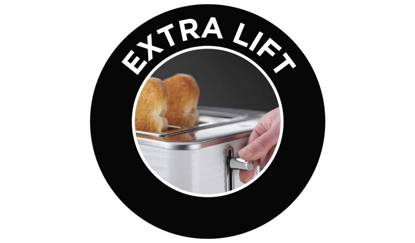 Russell Hobbs Inspire 4 Slice White Plastic Toaster 24380