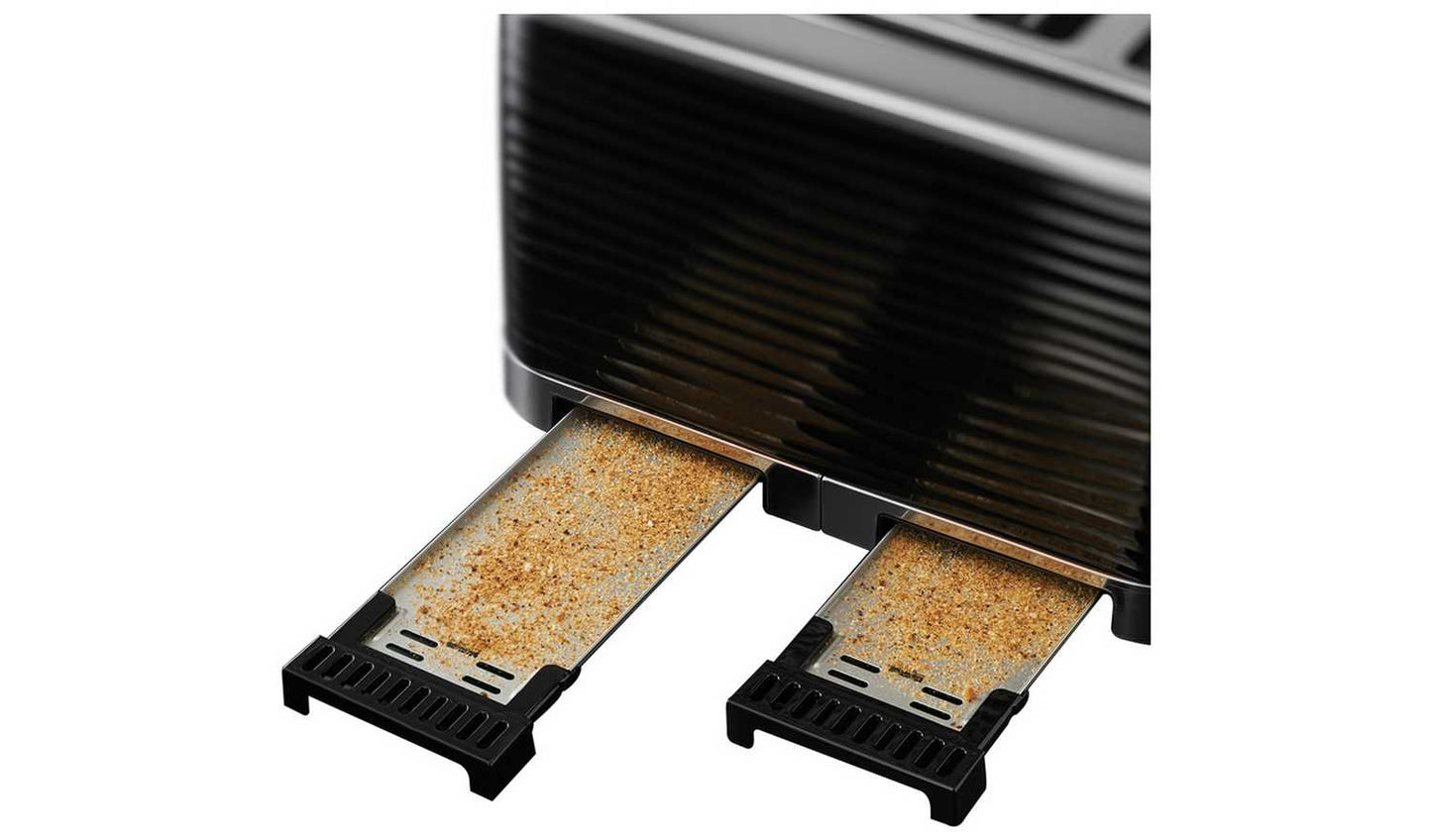 Russell Hobbs Inspire 4 Slice Black Plastic Toaster 24381