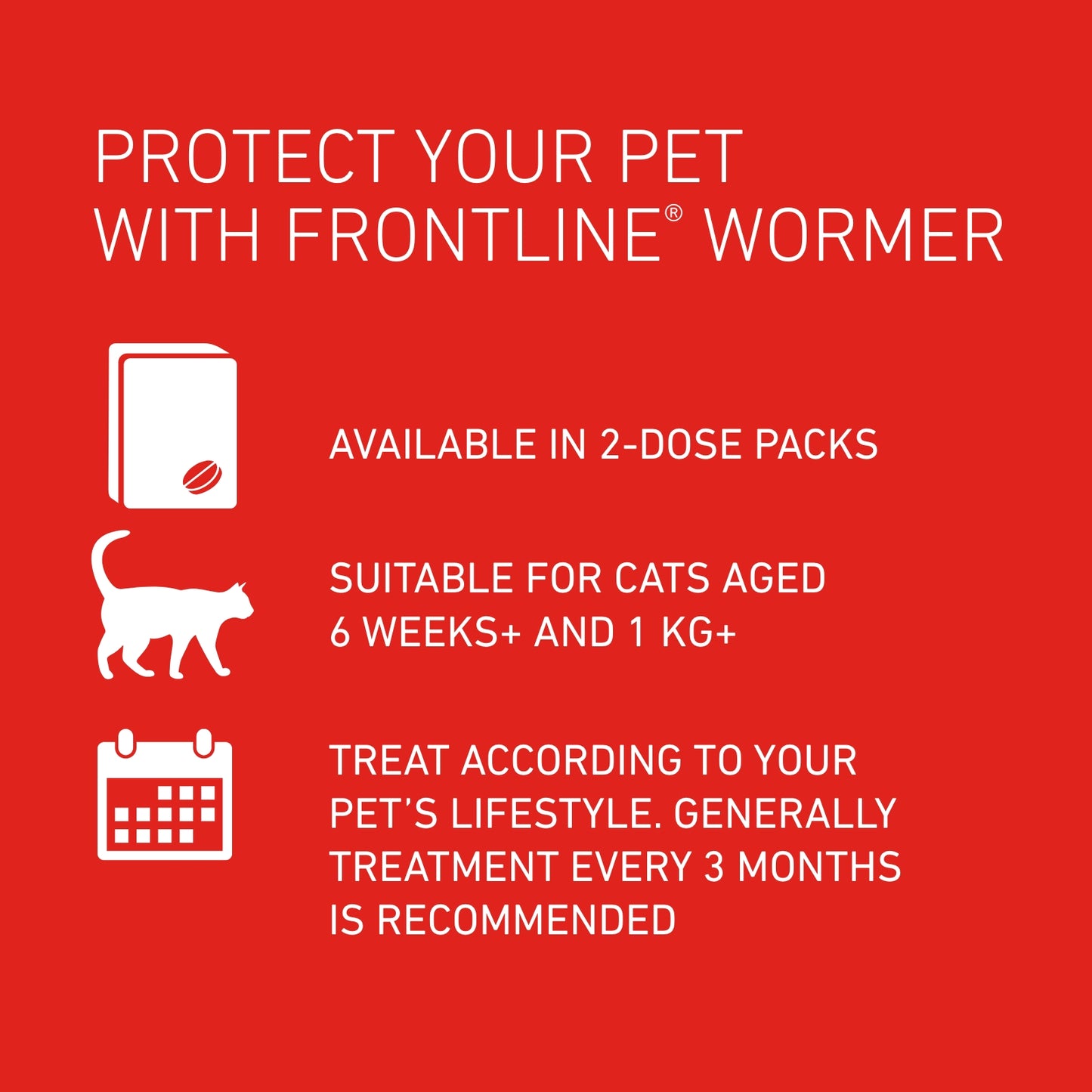 FRONTLINE Wormer Tablets For Cats 2 Pack