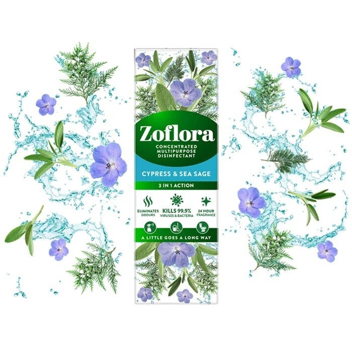Zoflora Concentrated Multipurpose Disinfectant 3 In 1, 120ml - Cypress & Sea Sage