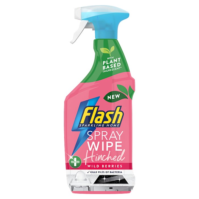 Flash Spray.Wipe.Hinched. Wild Berries Antibacterial Multi Purpose Cleaning Spray 800ML