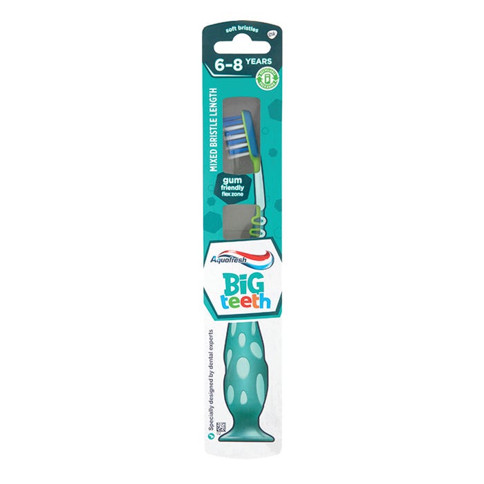 Aquafresh Big Teeth Kids Toothbrush, 6-8 Years - Green And Blue