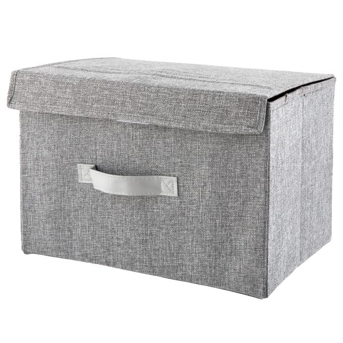 Canvas Foldable Box - Grey, 30 x 30 x 30cm