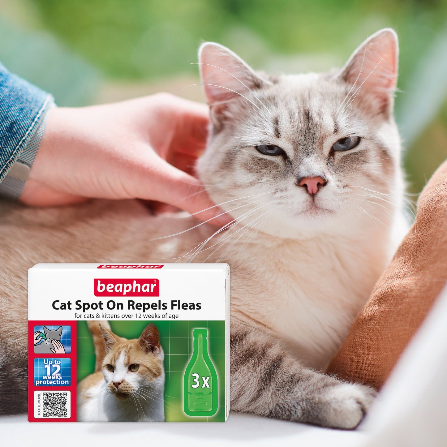 Beaphar Plant-Based Spot-On Flea Repellent for Cats 3 Pipette