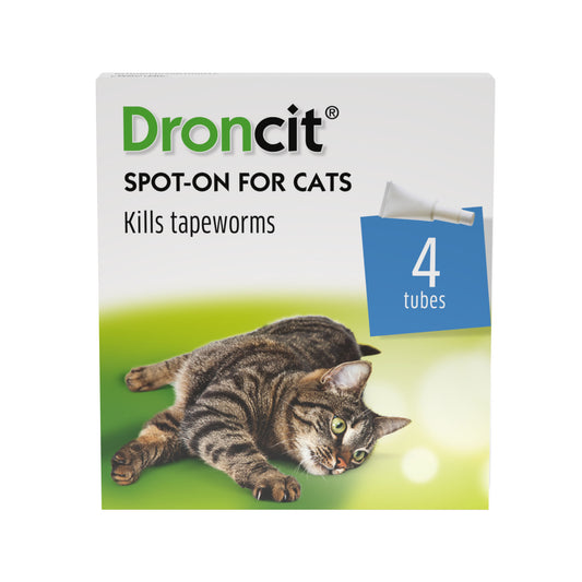 Droncit Spot-On Tapewormer For Cats from 1kg 4 Pack