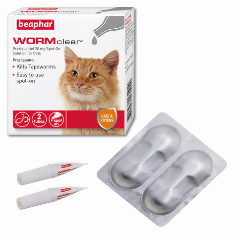 Beaphar WORMclear Worming Spot-On for Cats 2 Pack