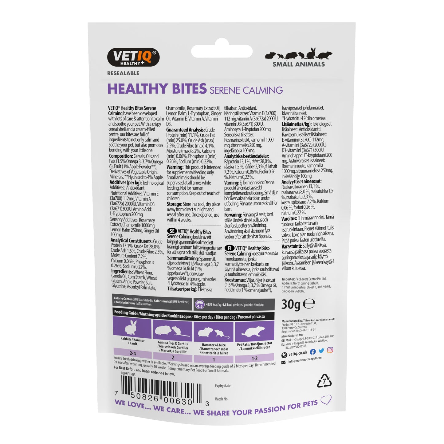 VetIQ Healthy Bites Calming Treats Small Animals 30g