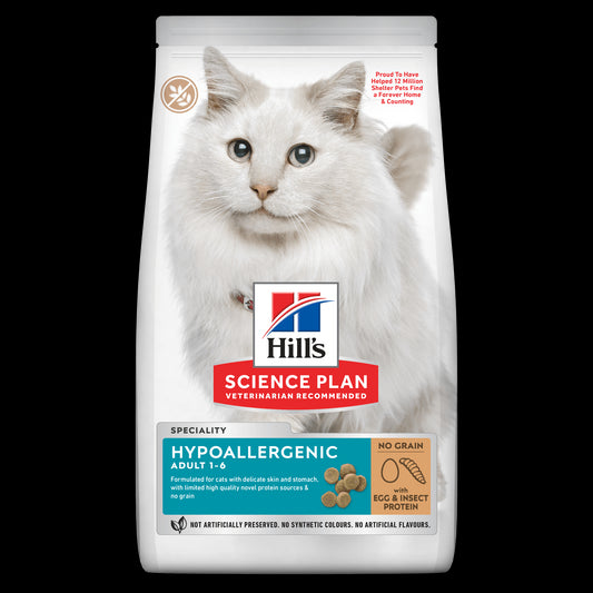 Hill's Science Plan Hypoallergenic Dry Adult Cat Food Insect and Egg Protein 7kg