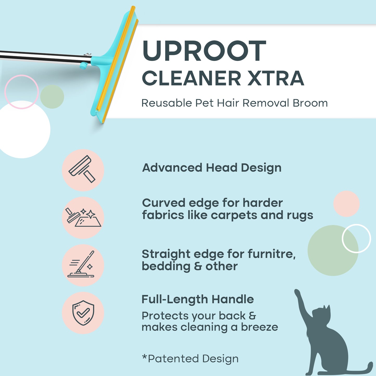 Uproot Clean Xtra Cleaner Broom Pet Hair Removal Tool