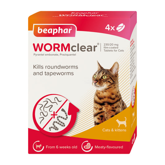Beaphar WORMclear Worming Tablets for Cats 4 Tablets