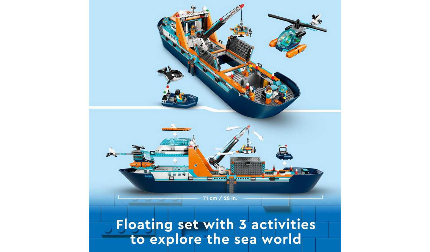 LEGO City Arctic Explorer Ship, Big Floating Boat Toy 60368