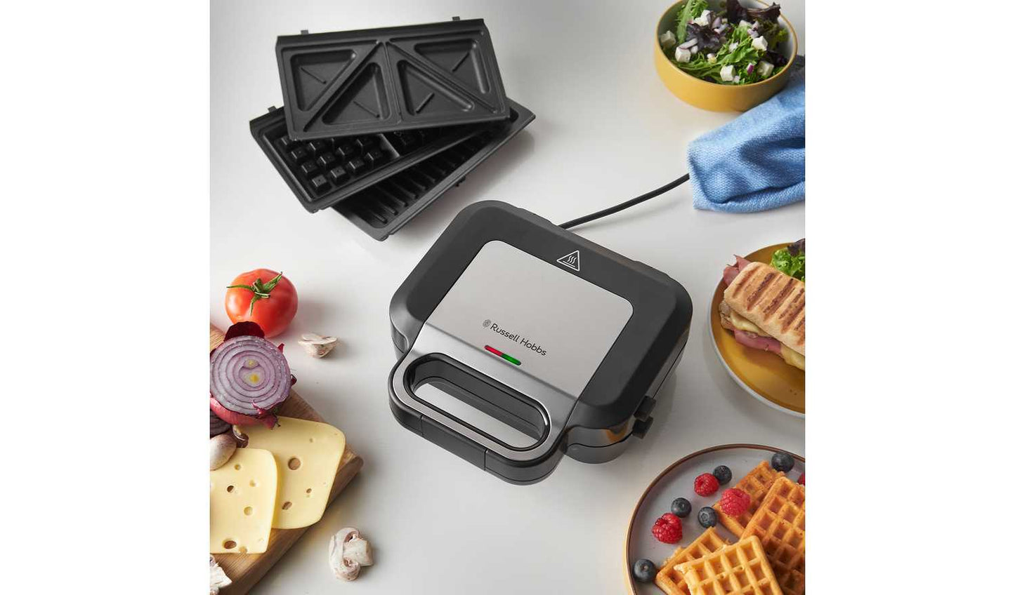 Russell Hobbs Creations 3in1 Sandwich Panini & Waffle Maker