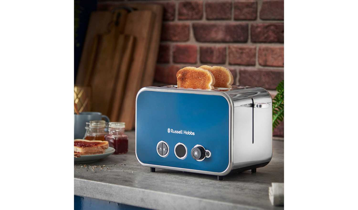 Russell Hobbs Distinctions 2 Slice Ocean Blue Toaster 26431