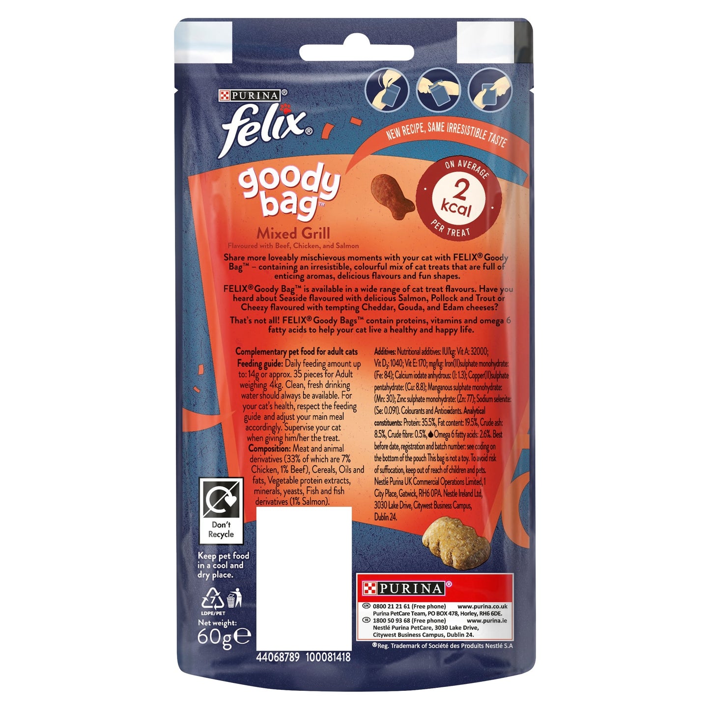 Felix Goody Bag Cat Treats Mixed Grill 60g