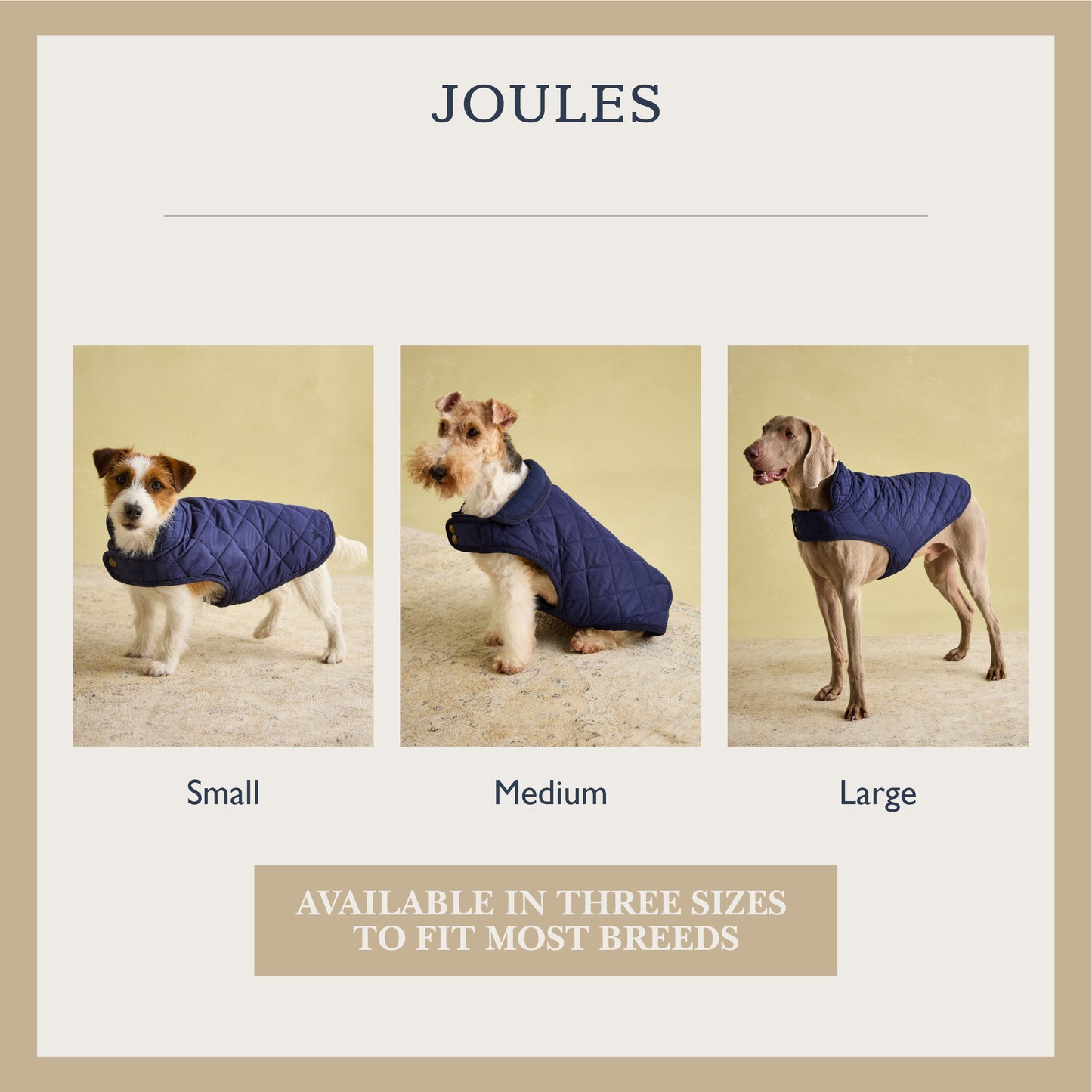 Joules Quilted Dog Coat Navy