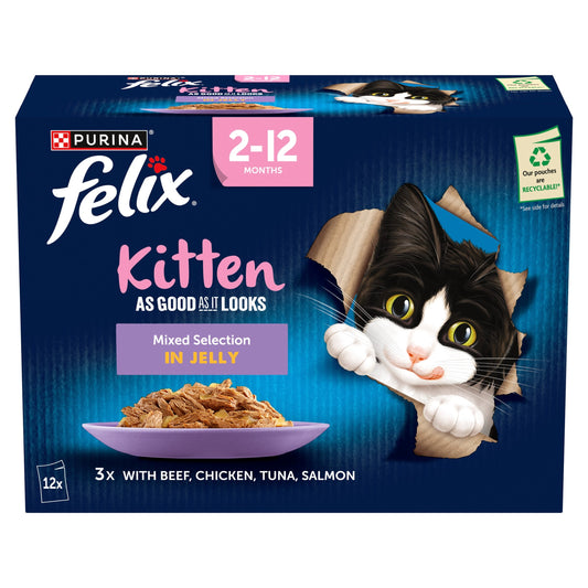Felix As Good As it Looks Kitten Wet Food Mixed Selection in Jelly