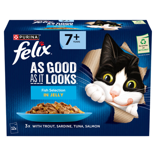 Felix As Good As it Looks Senior Wet Cat Food Fish In Jelly