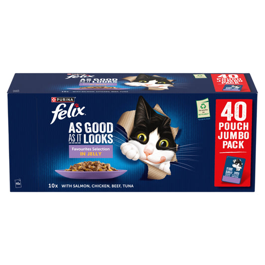 Felix As Good As it Looks Adult Wet Cat Food Favourites In Jelly