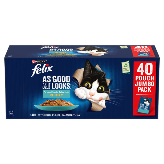 Felix As Good As it Looks Adult Wet Cat Food Ocean Feasts In Jelly