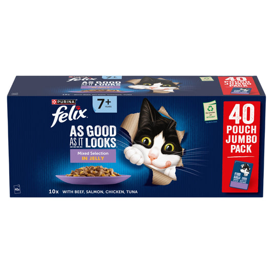 Felix As Good As it Looks Senior Wet Cat Food Mixed Selection in Jelly