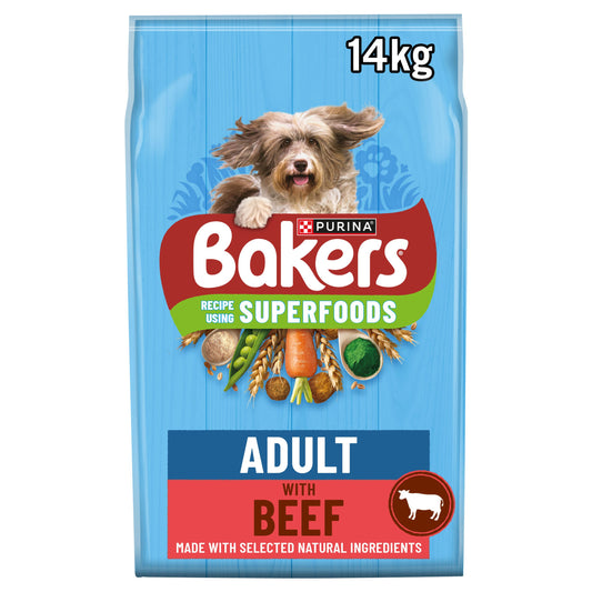 Bakers Adult Dry Dog Food with Tasty Beef & Country Vegetables 2.85kg