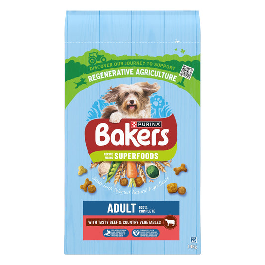 Bakers Adult Dry Dog Food with Tasty Beef & Country Vegetables 2.85kg