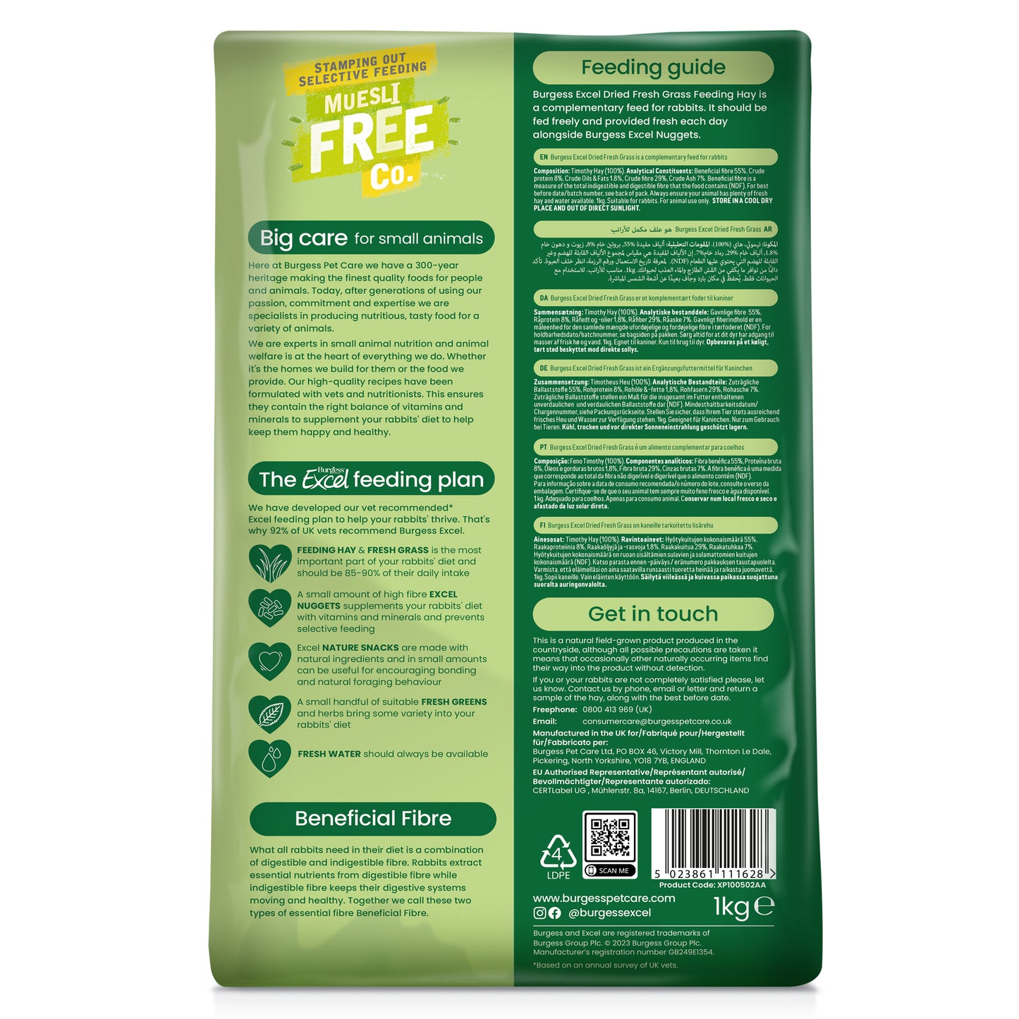 Burgess Excel Feeding Hay Dried Grass 1kg