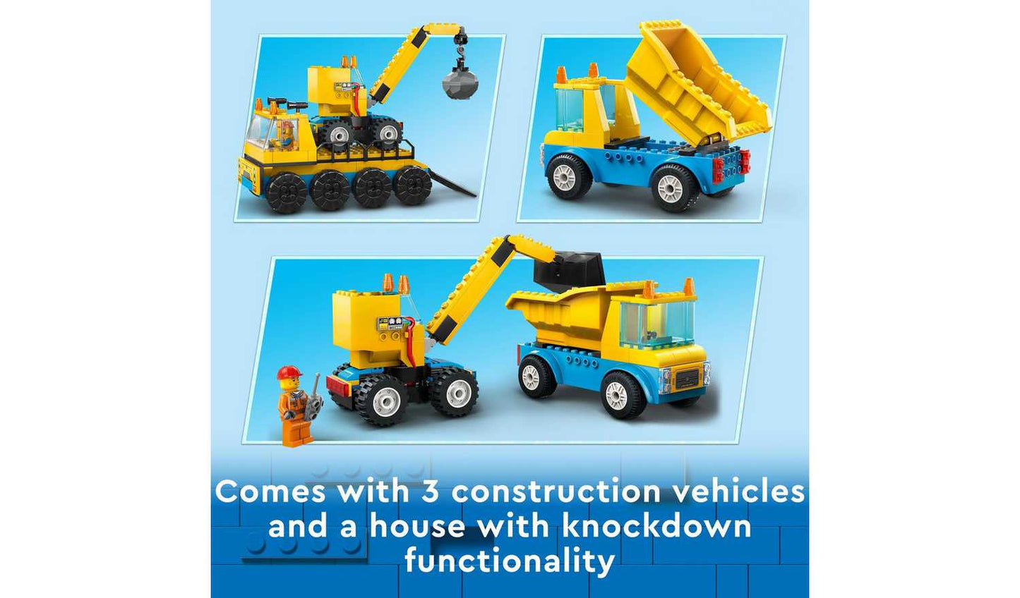 LEGO City Construction Trucks & Wrecking Ball Crane 60391