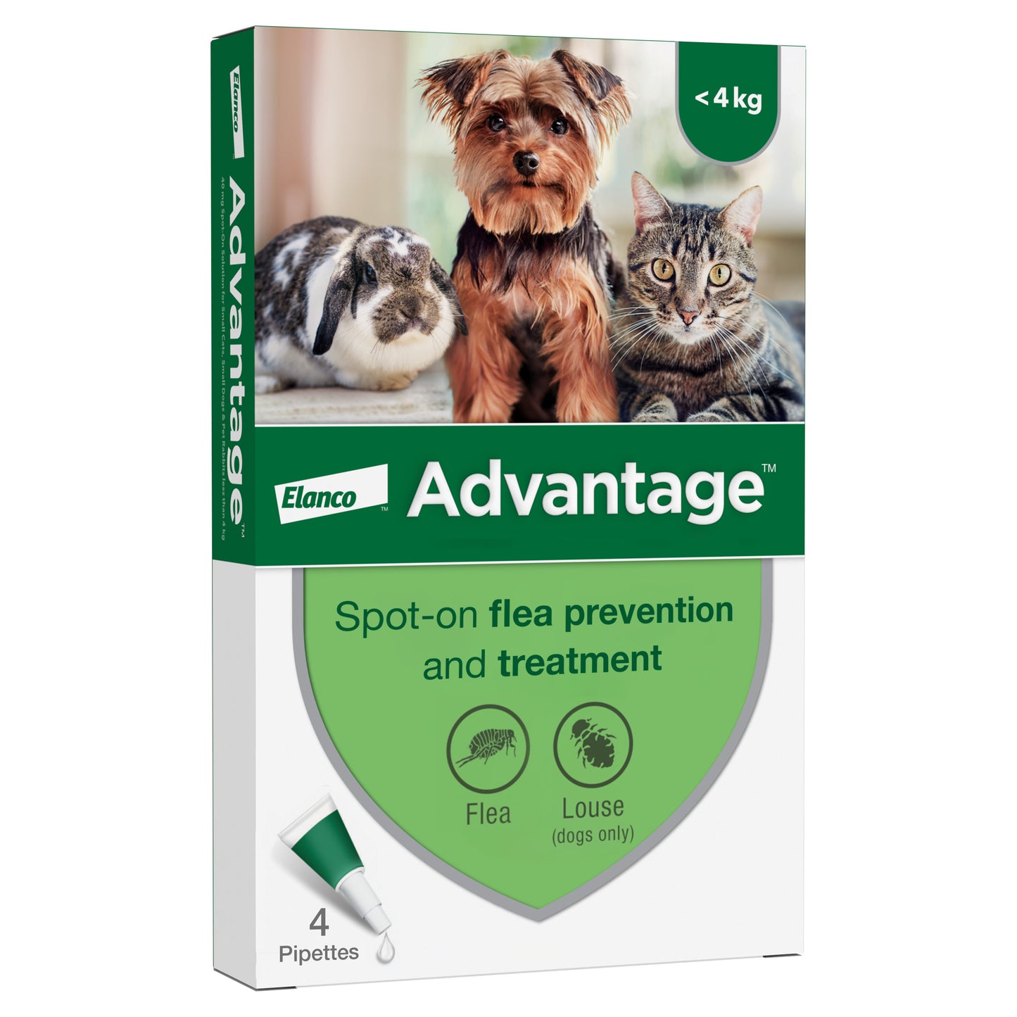 Advantage Spot-On Flea Treatment for Cats, Small Dogs & Rabbits 4 Pack