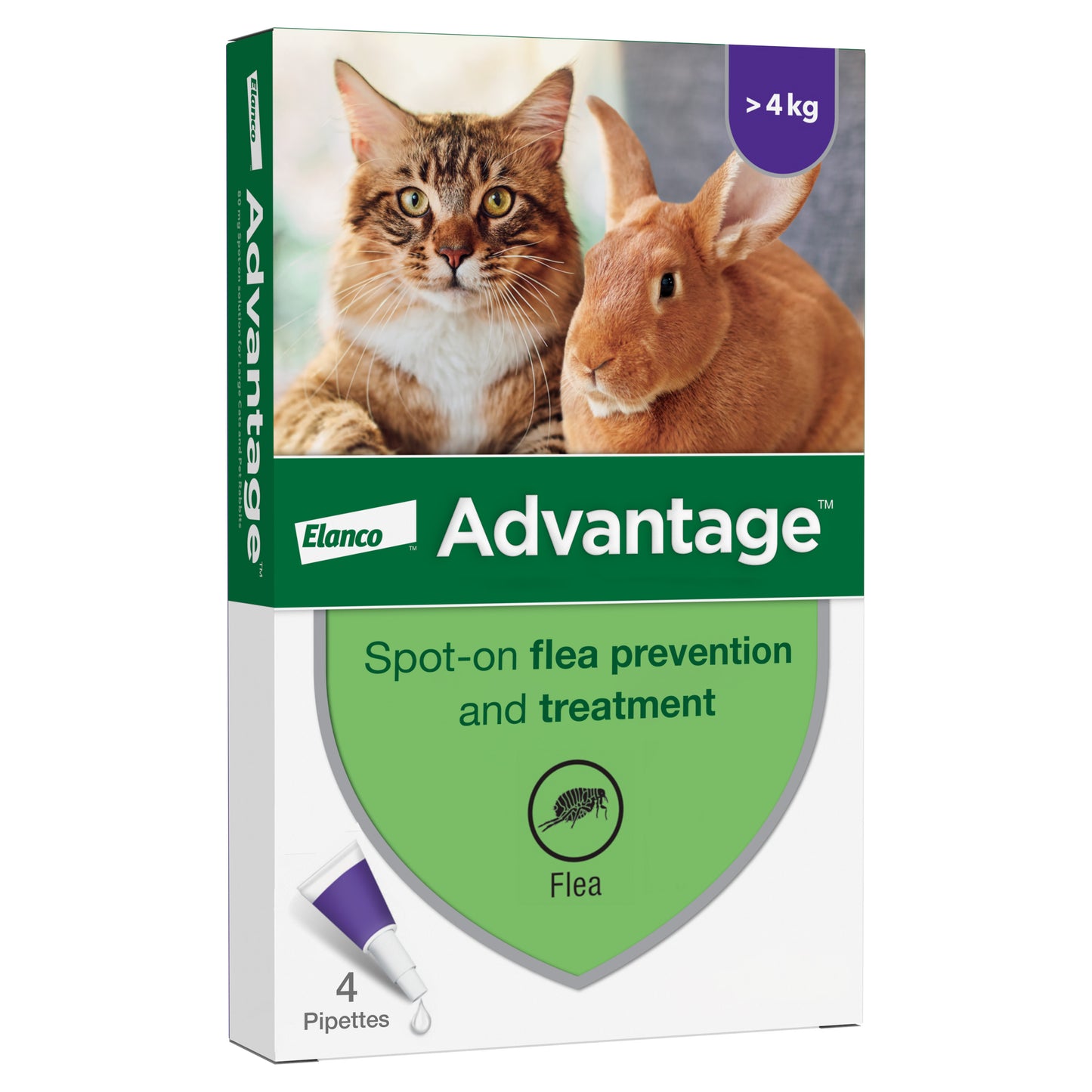 Advantage Spot-On Flea Treatment for Large Cats & Rabbits 4 Pack