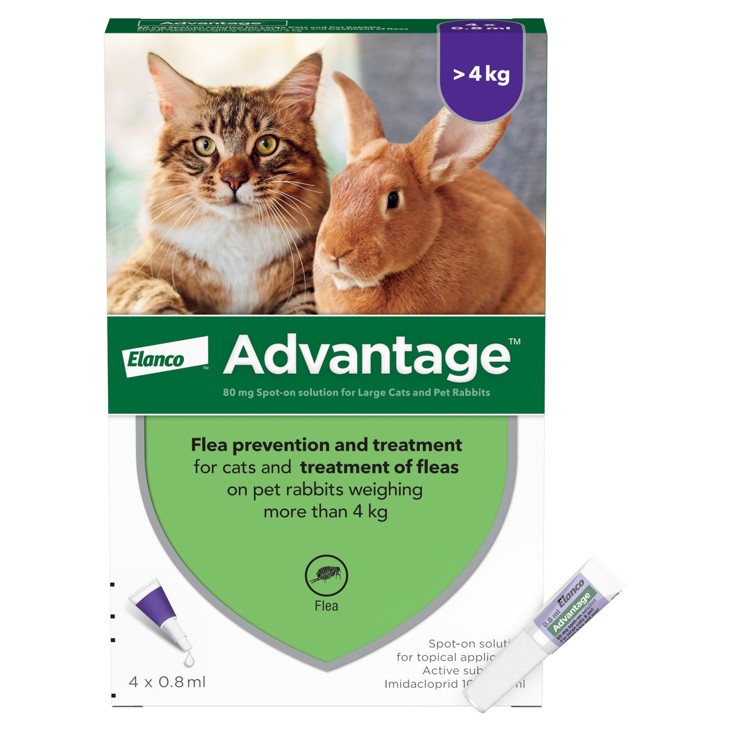 Advantage Spot-On Flea Treatment for Large Cats & Rabbits 4 Pack