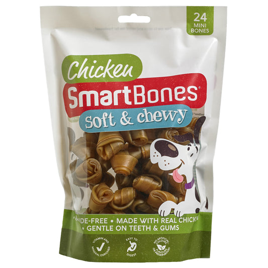 SmartBones Mini Breed Dog Bone Chew Chicken 24 Pack