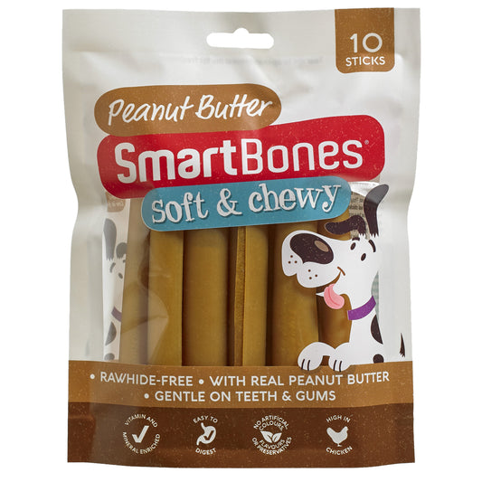 SmartBones SmartSticks Rawhide Alternative Dog Chew Peanut Butter 10 Pack 200g